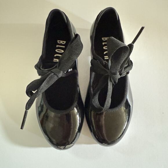BLOCH Annie Tyette Tap Shoes Black Patent Leather S0350G Little Kids Size 11 - Picture 2 of 14
